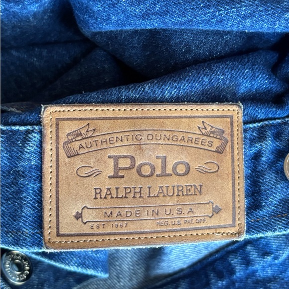 Vintage 90s Polo Ralph Lauren Dungaree Denim Jacket Jean Men’s Med Made In USA - Picture 5 of 10